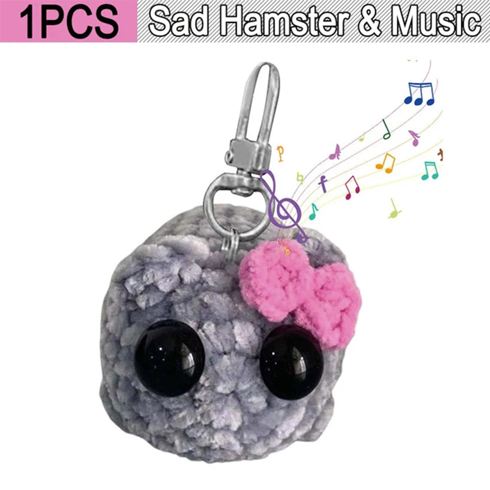 Sad Hamster Plush Keychain