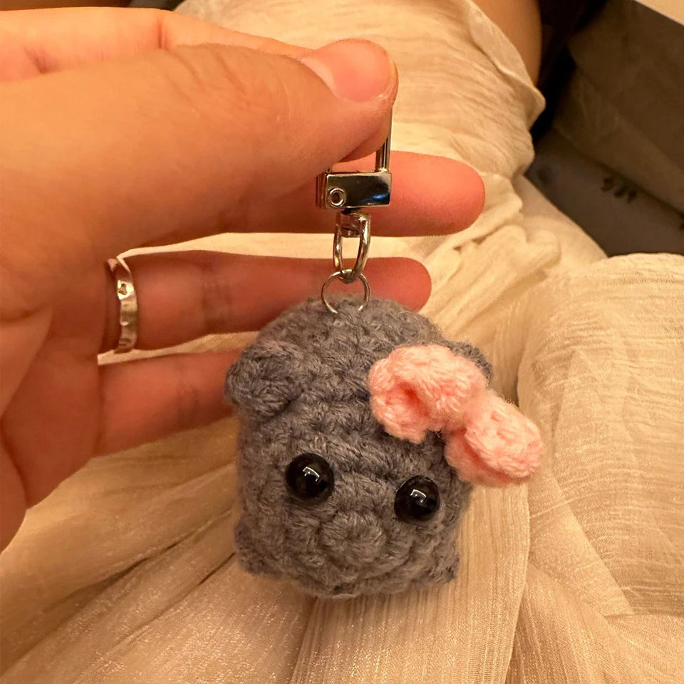 Sad Hamster Plush Keychain