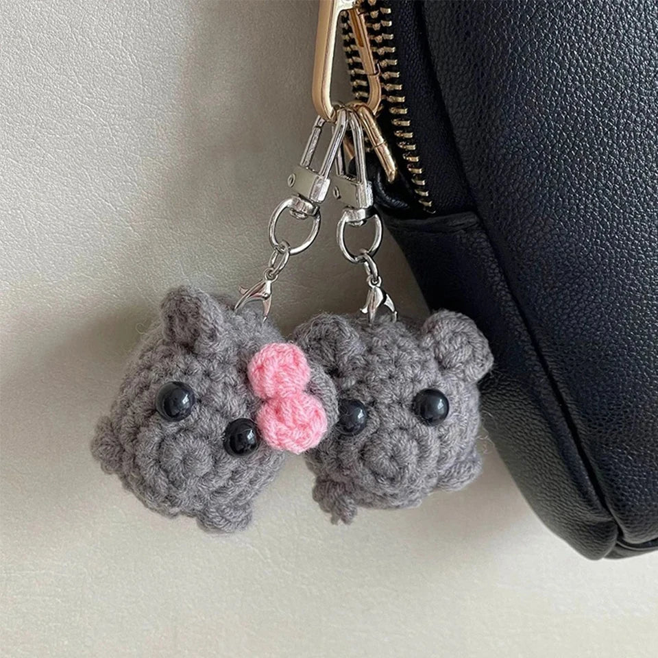 Sad Hamster Plush Keychain
