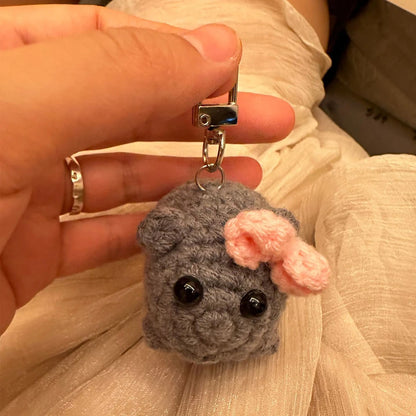 Sad Hamster Plush Keychain